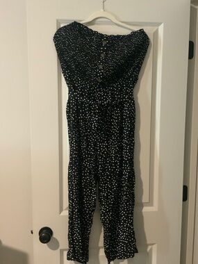 Strapless Black Polka Dot Jumpsuit